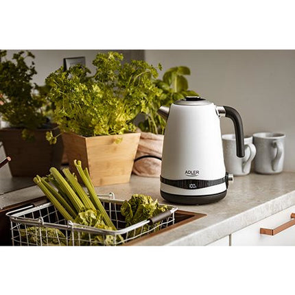 Adler waterkoker met temperatuur regeling 1,7L AD 1295 wit