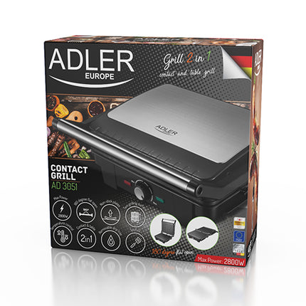 Adler elektrische contact grill XL AD 3051 RVS
