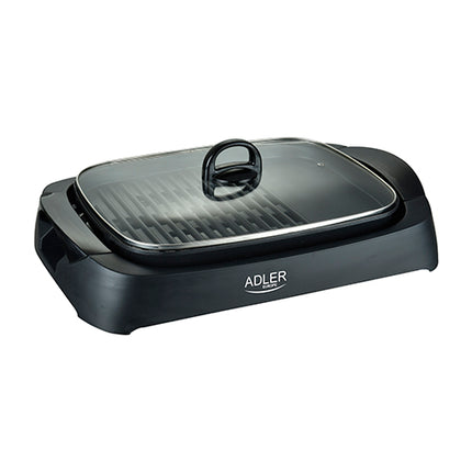 Adler elektrische grill met glazen deksel non-stick AD 6610 zwart