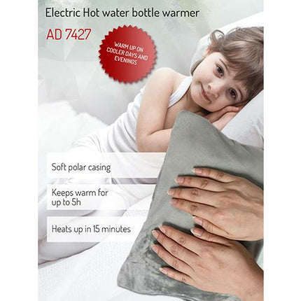 Adler AD 7427 elektrische heet water kruik met fleece kussen