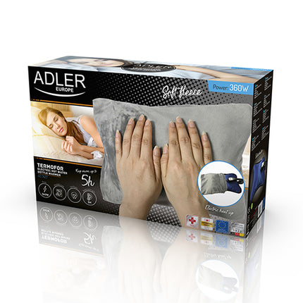 Adler AD 7427 elektrische heet water kruik met fleece kussen