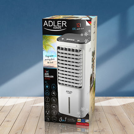 Adler 3 in 1 luchtkoeler / air cooler 12L AD 7913 wit/zwart