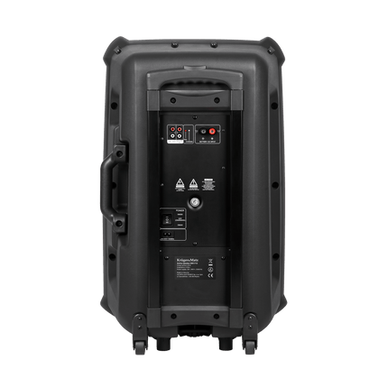 Krüger & Matz KM1715 professionele mobiele luidspreker party speaker box (met 2 UHF draadloze microfoons, SD, Bluetooth, FM, USB) 60 Watt zwart