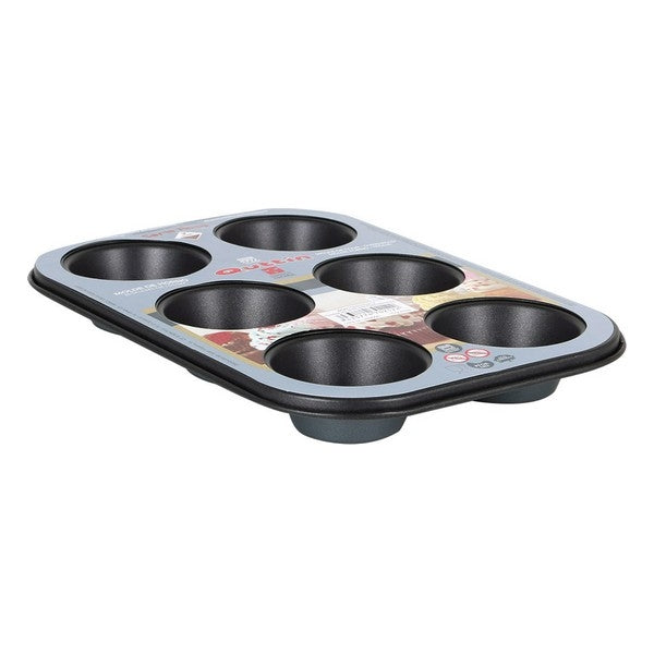 Quttin bakplaat muffins voor 6 porties zwart