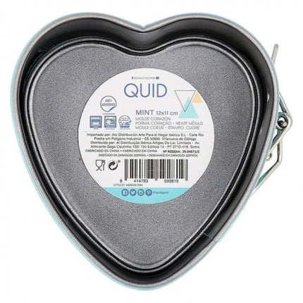 Quid springvorm mini hart 11cm RVS mint