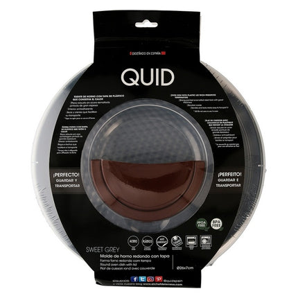 Quid ronde springvorm met deksel 26 x 7 cm antraciet