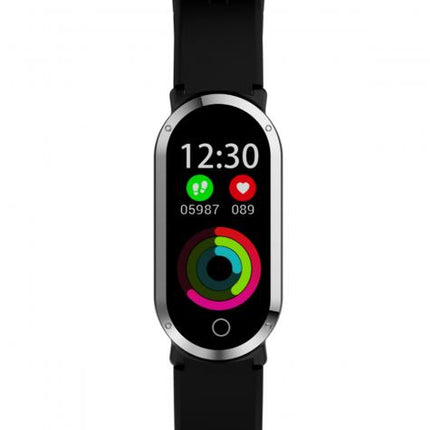KSIX Activity tracker/Fitness band met hartslag monitor Bluetooth zwart