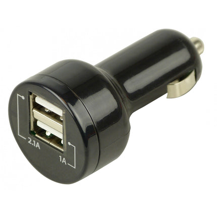 Carpoint autolader USB 1 en 2,1 Ampere 12/24 Volt zwart