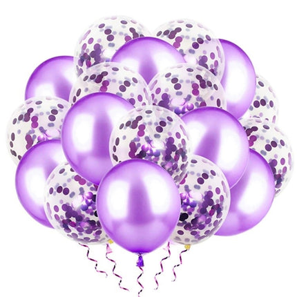 VSE luxe confetti ballonnen 20 stuks paars