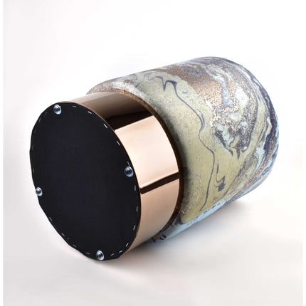 Mondex Design Cosmic poef marmerlook met goud 34x34x46cm