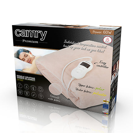 Camry Premium CR 7423 elektrische onderdeken 1 persoons 150x 80 cm crème