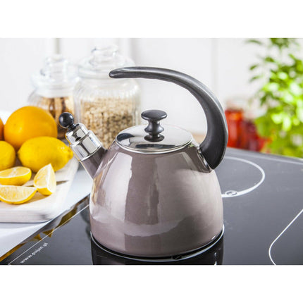 Silesia Balbina exclusieve fluitketel emaille taupe 2.5 Liter - ook geschikt voor inductie