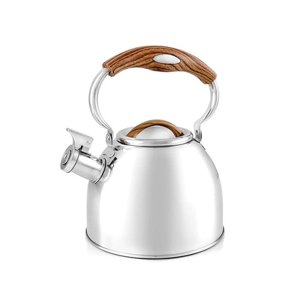 Florina Joe fluitketel geborsteld RVS zilver / bruin 2.5 Liter - ook geschikt voor inductie