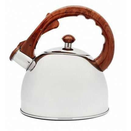 Florina Jasper fluitketel RVS zilver / bruin 2.5 Liter - ook geschikt voor inductie