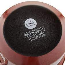 Emalia Marigold Red 20 cm 3.7L emaille kookpan met glazen deksel rood