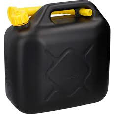 Dunlop jerrycan 10 liter met vulslang kunststof zwart