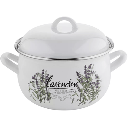 Emalia Vintage retro Lavendel 8 delige emaille pannenset - geschikt voor inductie - kookpannenset.nl