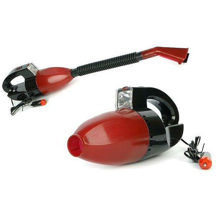 Autostofzuiger met lamp 12V sigaretten aansluiting rood / zwart