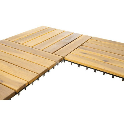 Set van 10 terrastegels hout kliktegels 30x30cm