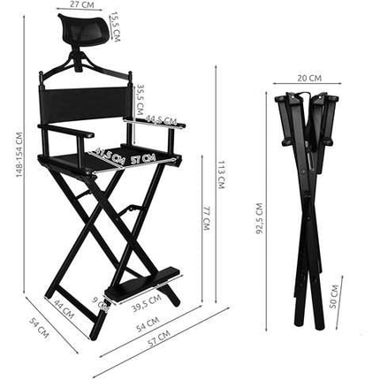 Beautylushh professionele hoge make-up stoel met hoofdsteun verstelbaar aluminium