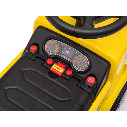 Elektrische kinderauto - betonauto - betonmixer vrachtwagen - tot 20kg max 1-3 km/h met geluid en licht en schep geel
