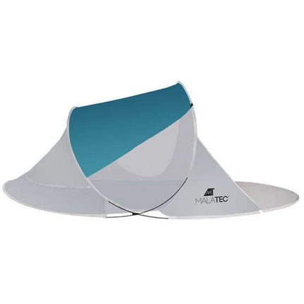 Malatec vouwbare strandtent/ Beachtent 220 x 120 x 90 cm turquoise/grijs