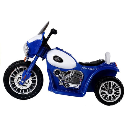 Elektrische politie chopper - trike - motor voor kinderen tot 25kg max 1-3 km/h blauw