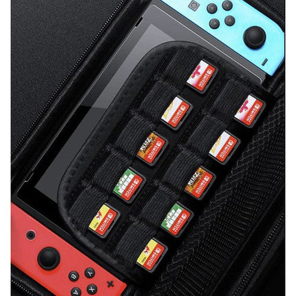 Nintento switch opberg case van hard materiaal met vak voor 10 spellen zwart
