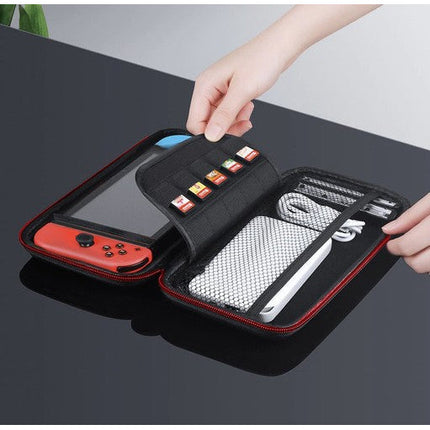 Nintento switch opberg case van hard materiaal met vak voor 10 spellen zwart