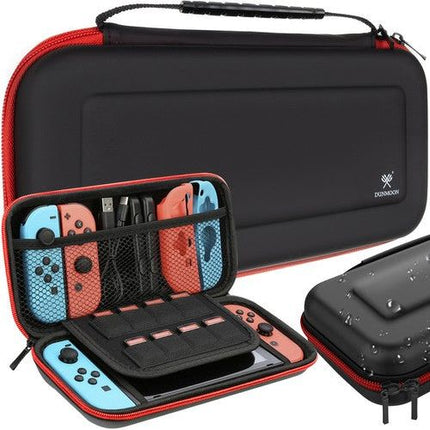 Nintento switch opberg case van hard materiaal met vak voor 10 spellen zwart