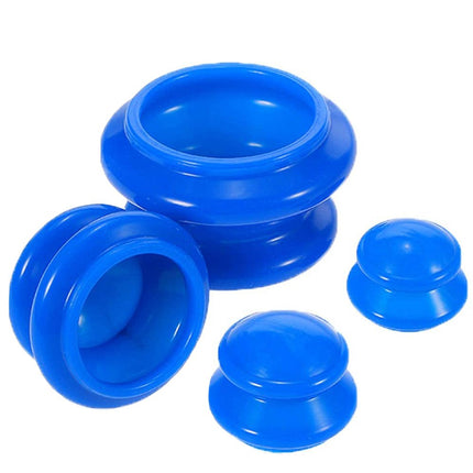 Cupping set van 4 om doorbloeding te stimuleren siliconen blauw
