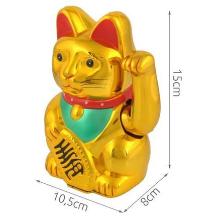 Aziatische zwaaiende gelukskat/geluksbrenger goud