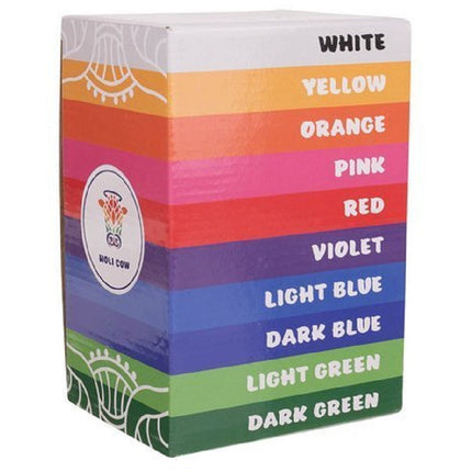 Holi cow 10 x 100 gr gekleurde holi poeder voor festivals en evenementen - Colour run powder