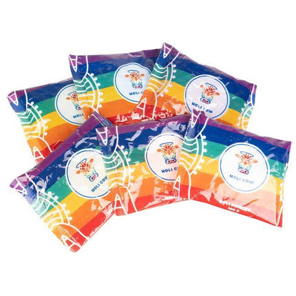 Holi cow 6 x 100 gr gekleurde holi poeder voor festivals en evenementen - Colour run powder