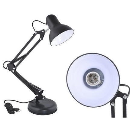 Verstelbare klassieke bureaulamp / leeslamp met een retro uitstraling 40W zwart