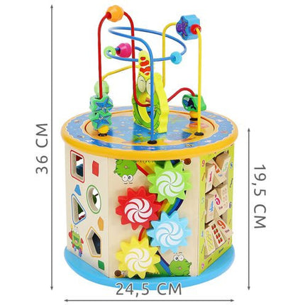Houten Activiteiten kubus 8-in-1 - Activity Center Baby - Speelkubus - Educatief Speelgoed
