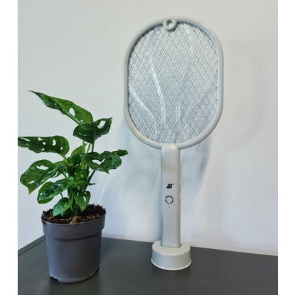 Malatec Oplaadbare UV lamp en elektrische vliegenmepper met standaard en hanger 2 in 1 – grijs