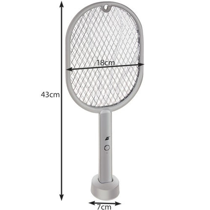 Malatec Oplaadbare UV lamp en elektrische vliegenmepper met standaard en hanger 2 in 1 – grijs
