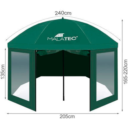 Malatec visparasol verstelbare parasol voor tijdens het vissen voorzien van UV straling bescherming groen