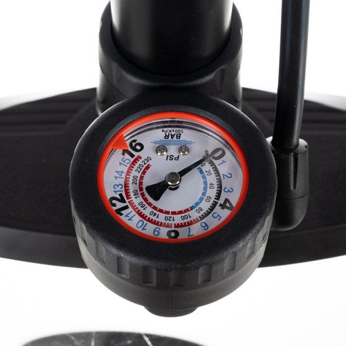 Trizand fietspomp met analoge drukmeter 22 x 13 x 56-92,5 cm zwart