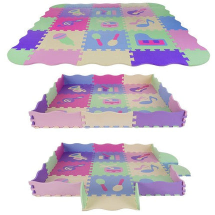 Kruzzel 25-delige foam speelmat/ puzzelmat met randen muziek instrumenten