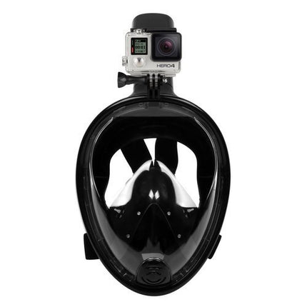 Full face snorkelmasker L/XL met beugel voor sportcamera zwart