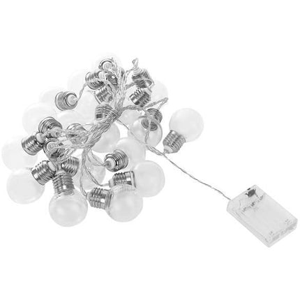 Retro Lichtsnoer lichtslinger LED met 20 lampen op batterijen 5.2m warm witte kleur