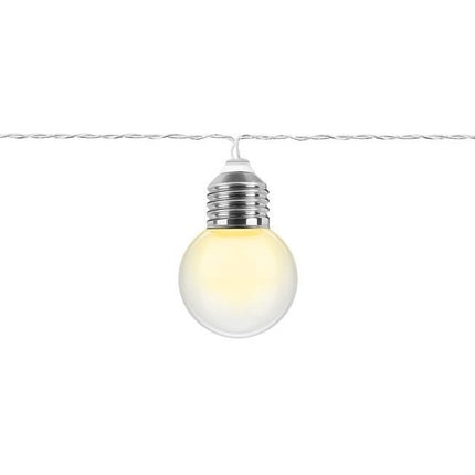 Retro Lichtsnoer lichtslinger LED met 20 lampen op batterijen 5.2m warm witte kleur