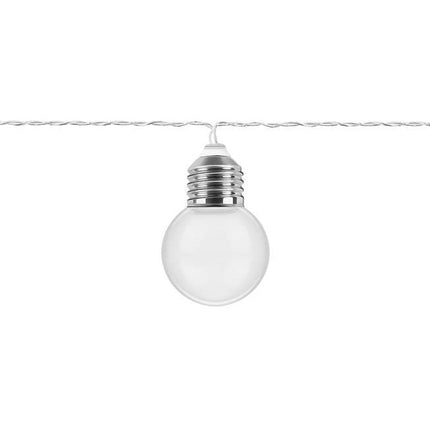 Retro Lichtsnoer lichtslinger LED met 20 lampen op batterijen 5.2m warm witte kleur
