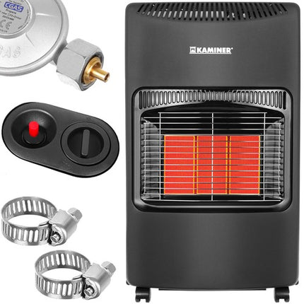 Kaminer gaskachel met 3 regelbare warmtestanden inclusief slang en klemmen