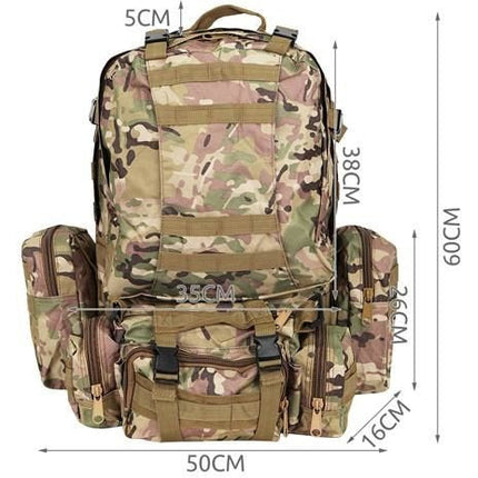 Waterdichte militaire buitensport rugzak met camouflage 48,5L