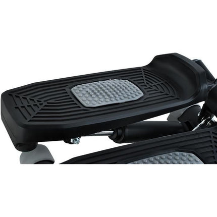 Malatec Professionele fitness slide stepper - trainingsapparaat - mini crosstrainer - met computer en elastieken zwart