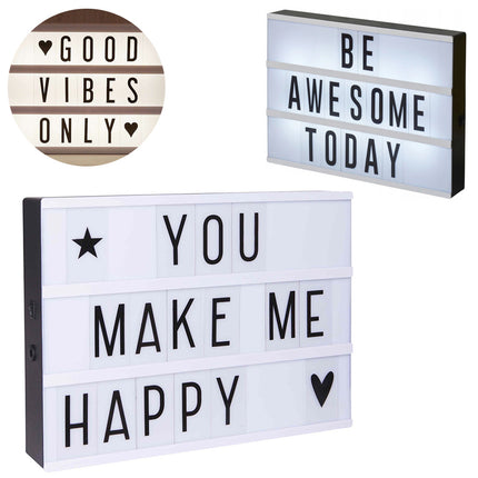 Letterbak met licht / lightbox / lichtbox woondecoratie 30 x 22 x 4.5cm