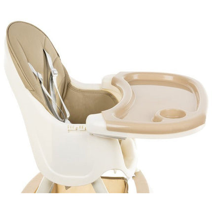 Kruzzel 3 in 1 kinderstoel met 5 punts veiligheidsgordel - feeding chair - beige
